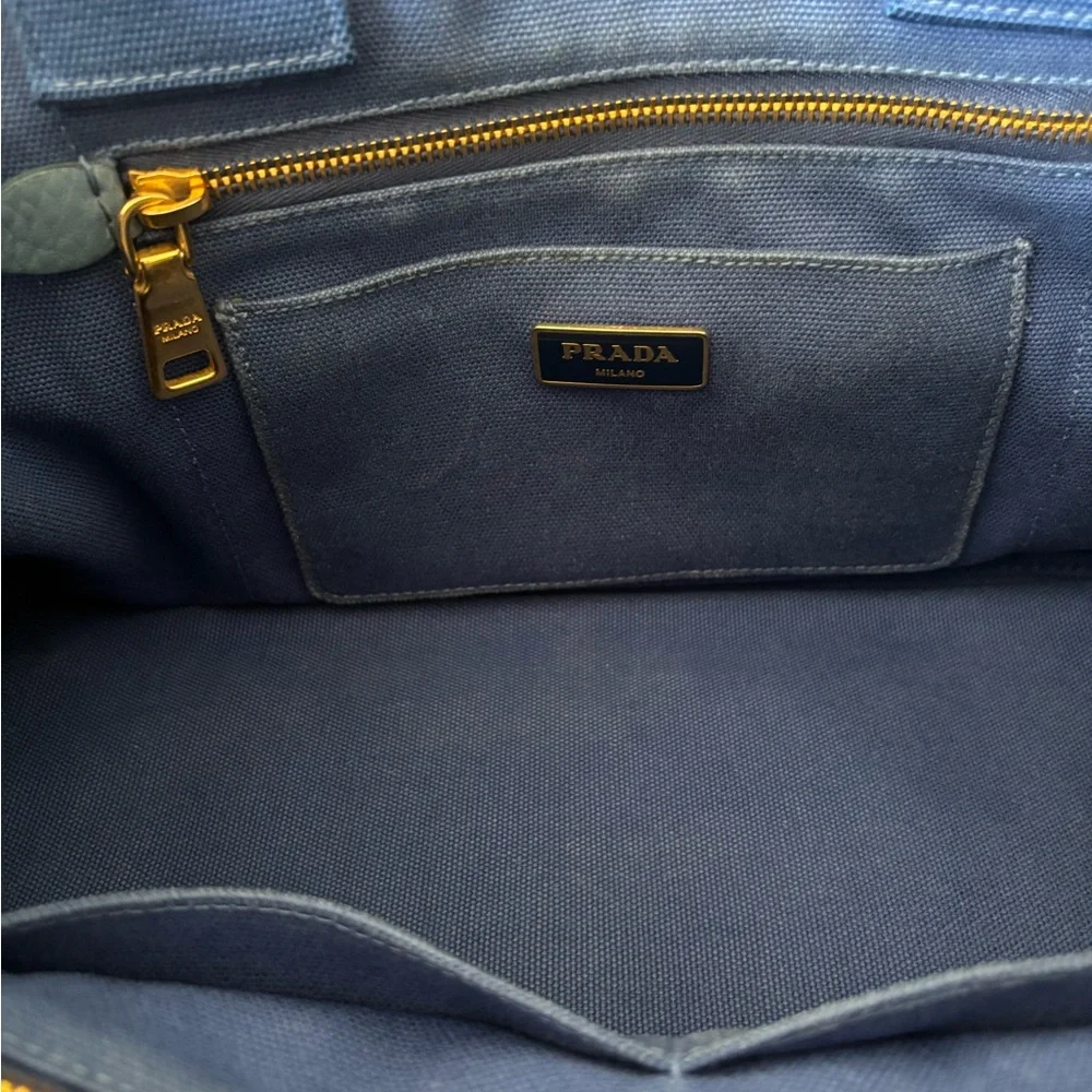 Prada Canapa blue denim tote - Picture 8 of 14